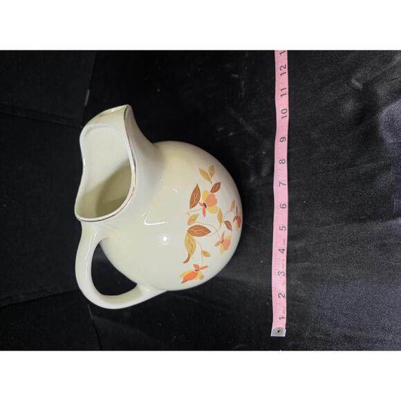 Hall's Superior Jewel Tea Autumn Leaf Ball Pitcher with ice lip, Vintage Beauty - Picture 2 of 8